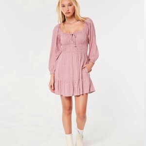 Hollister Pink Floral Mini Dress Built in Shorts